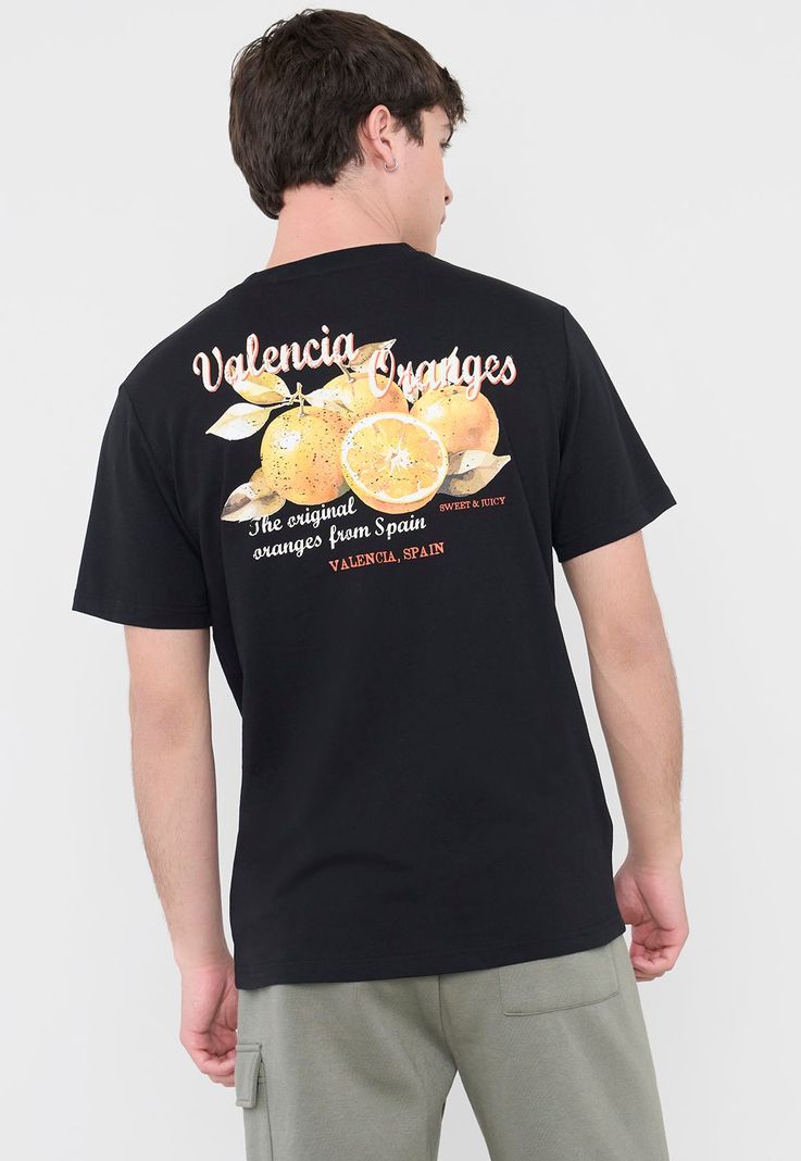 Polera Hombre Fun Frutas Color Negro Corona-0