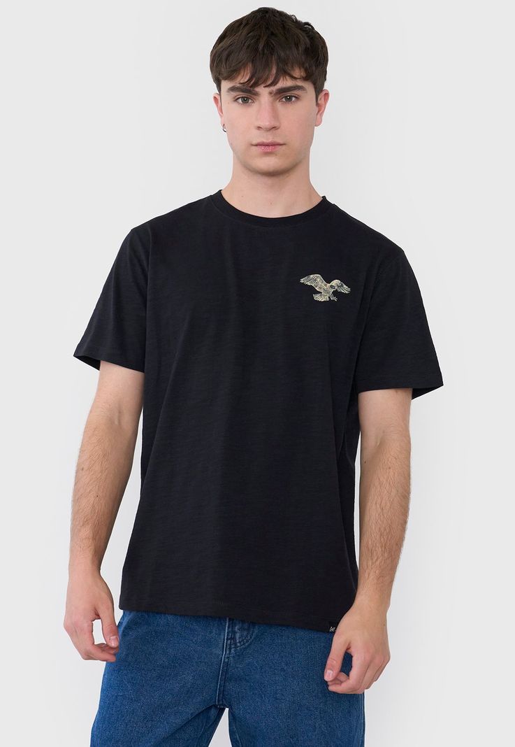 Polera Hombre Flock Negro Corona-0