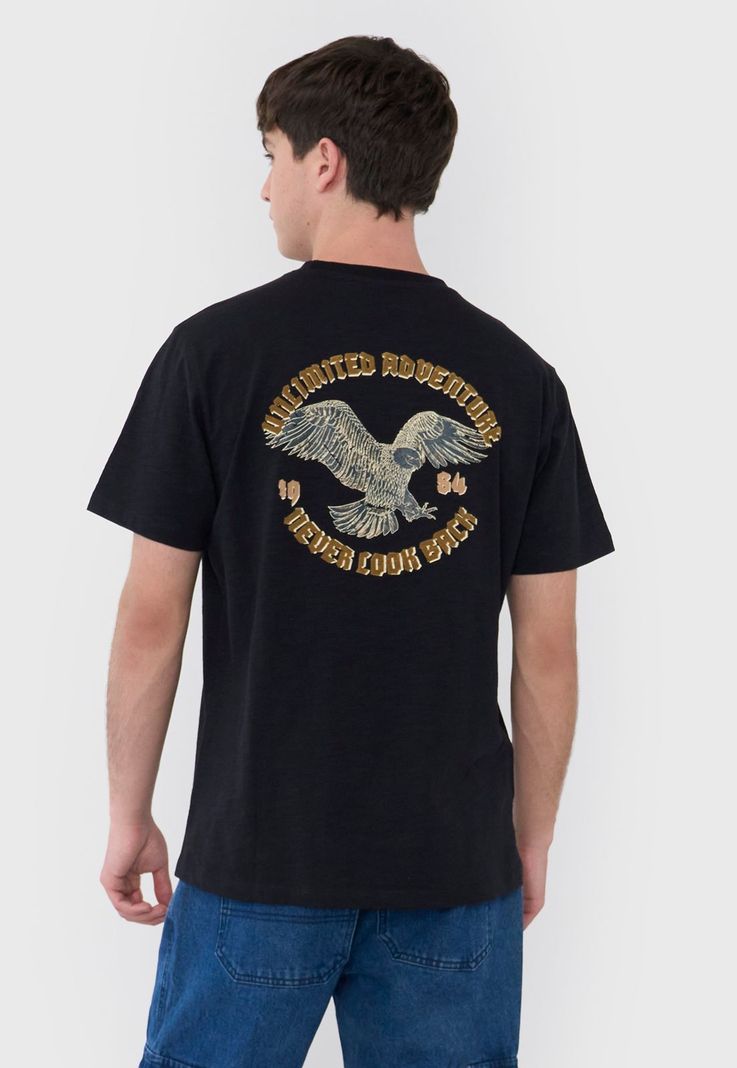 Polera Hombre Flock Negro Corona-1