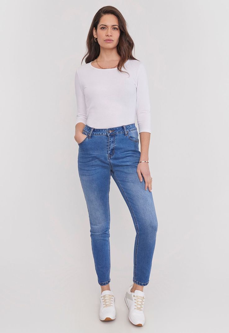 Jeans Mujer Skinny Raw 1 Boton Corona-1