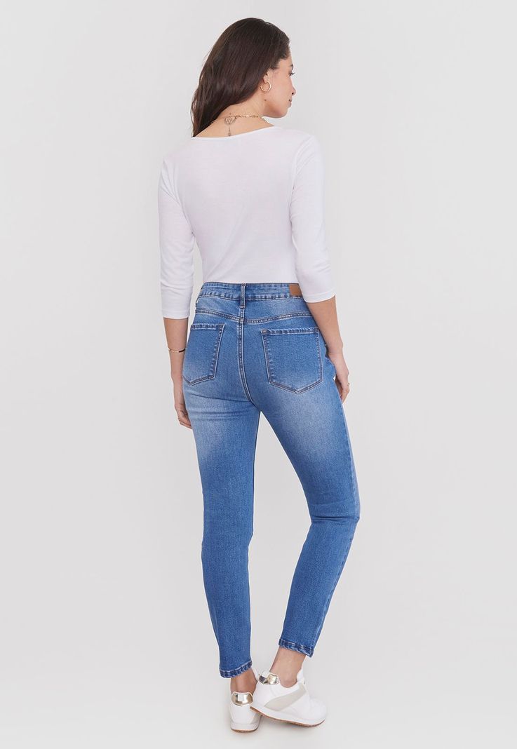 Jeans Mujer Skinny Raw 1 Boton Corona-2