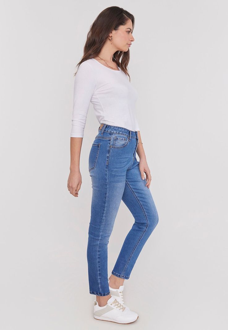 Jeans Mujer Skinny Raw 1 Boton Corona-3