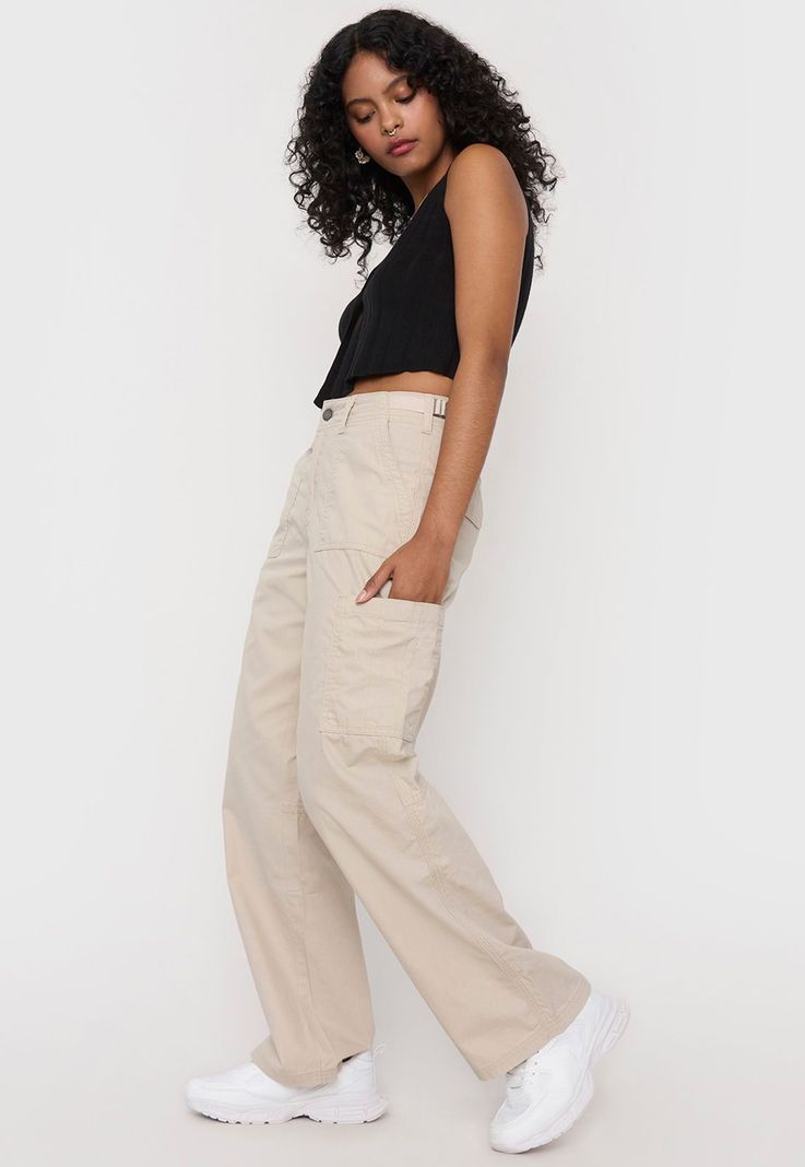 Pantalón Mujer Cargo Beige Corona-3