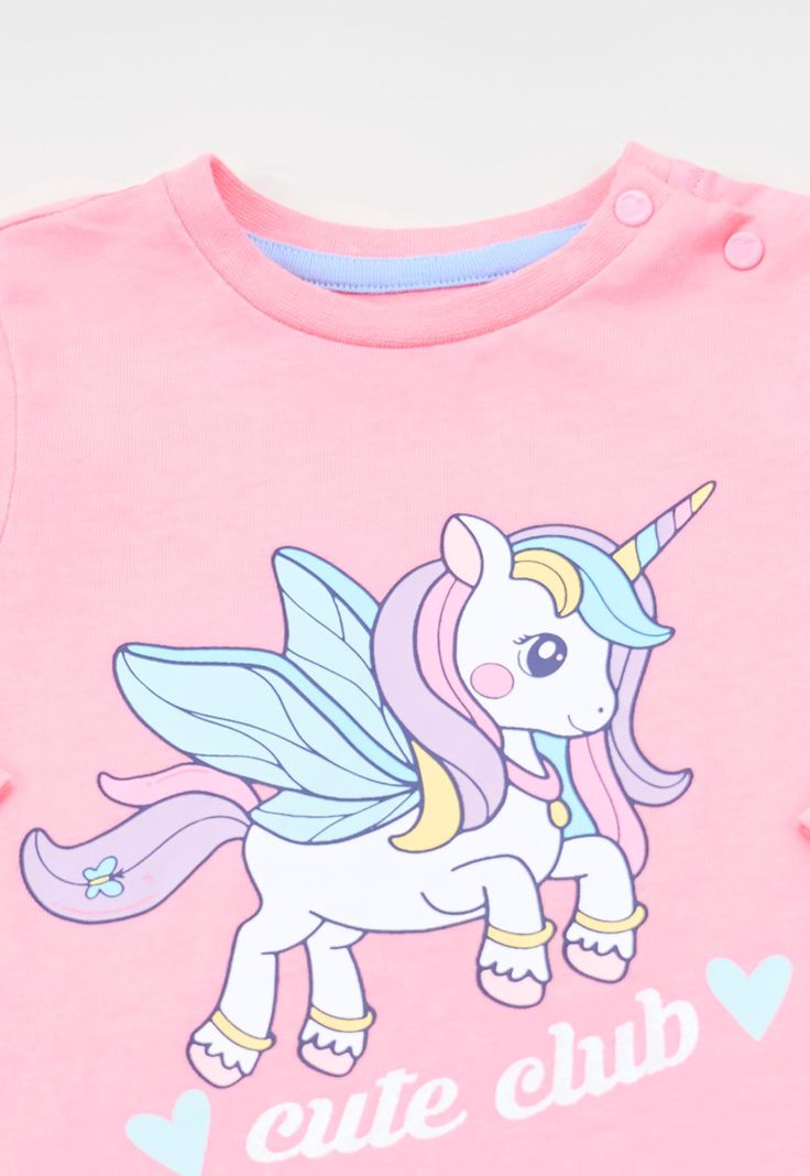 Polera Bebe Niña Manga Larga Focal Rosado Corona-2