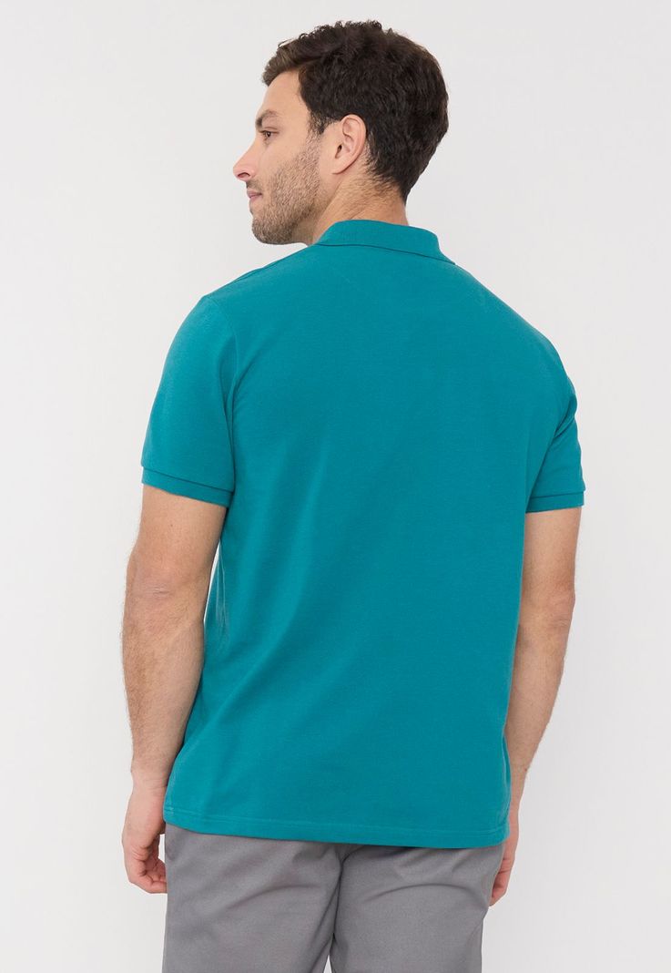 Polera Hombre Piqué M/C Petrol Lisa Corona-1