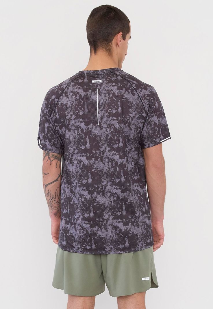 Polera Hombre Deportiva Full Print Mesh Negro Corona-1