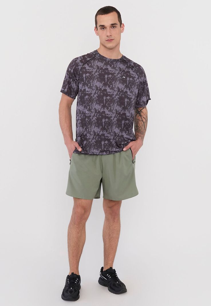 Polera Hombre Deportiva Full Print Mesh Negro Corona-3