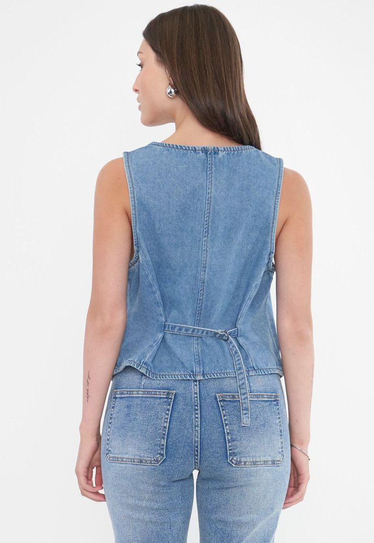 Vest Mujer Denim Azul Medio Corona-1