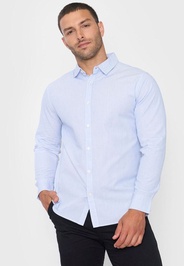 Camisa Hombre Rayas Blanco Corona-0