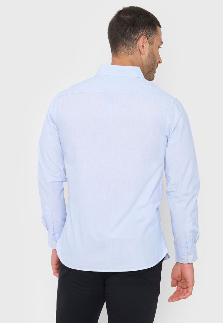 Camisa Hombre Rayas Blanco Corona-1