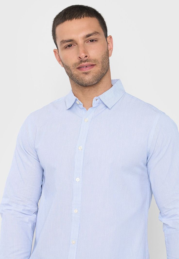 Camisa Hombre Rayas Blanco Corona-2