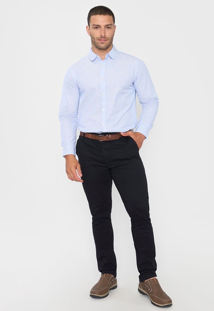 Camisa Hombre Rayas Blanco Corona-3