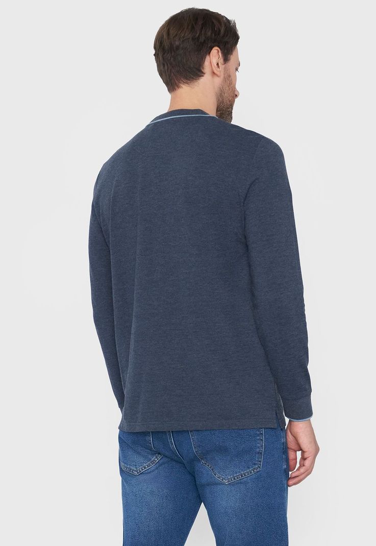 Polera Hombre Polo Piqué M/L Color Azul Corona-1