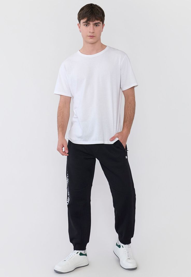 Buzo Hombre Jogger Print Negro Corona-0