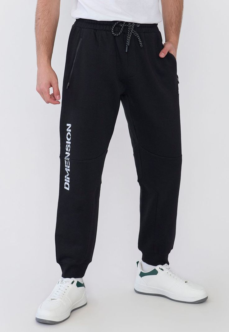Buzo Hombre Jogger Print Negro Corona-1