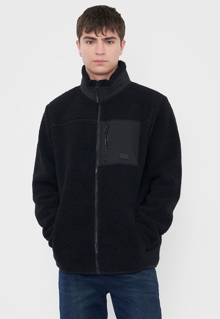 Casaca Hombre Sherpa Full Zipper Negro Corona-0