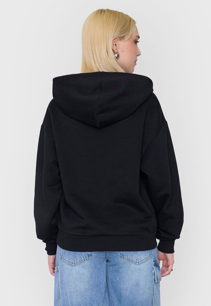 Polerón Mujer Hoodie Print Negro Corona-1