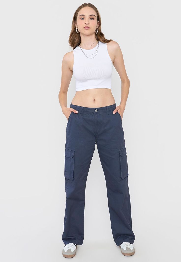 Pantalón Mujer Cargo Color Beige Corona-0