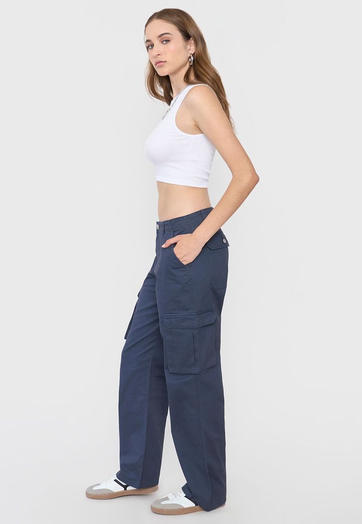 Pantalón Mujer Cargo Color Beige Corona-3