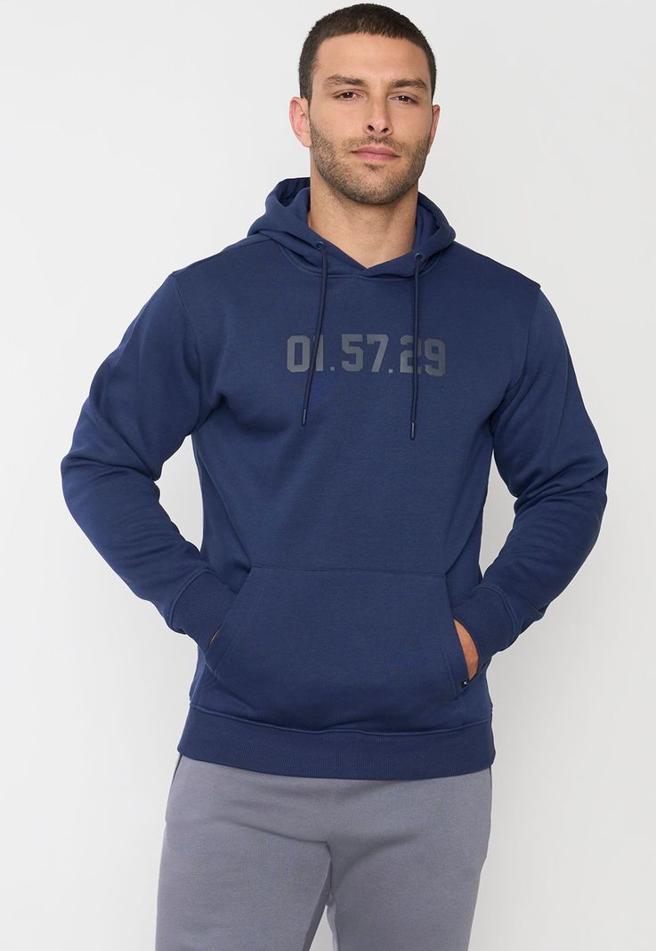 Polerón Hombre Deportivo Canguro Color Navy Corona-0