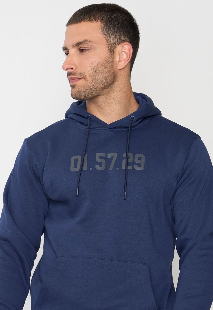 Polerón Hombre Deportivo Canguro Color Navy Corona-2