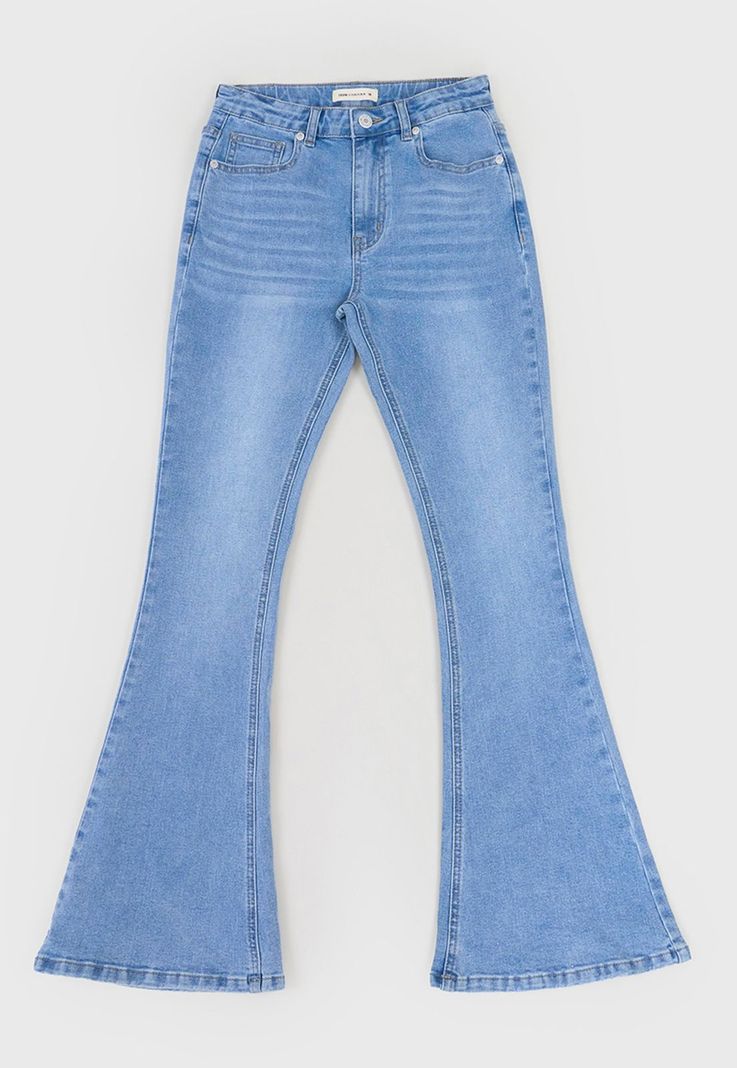 Jeans Niña Teen Flare Azul Claro Corona-0