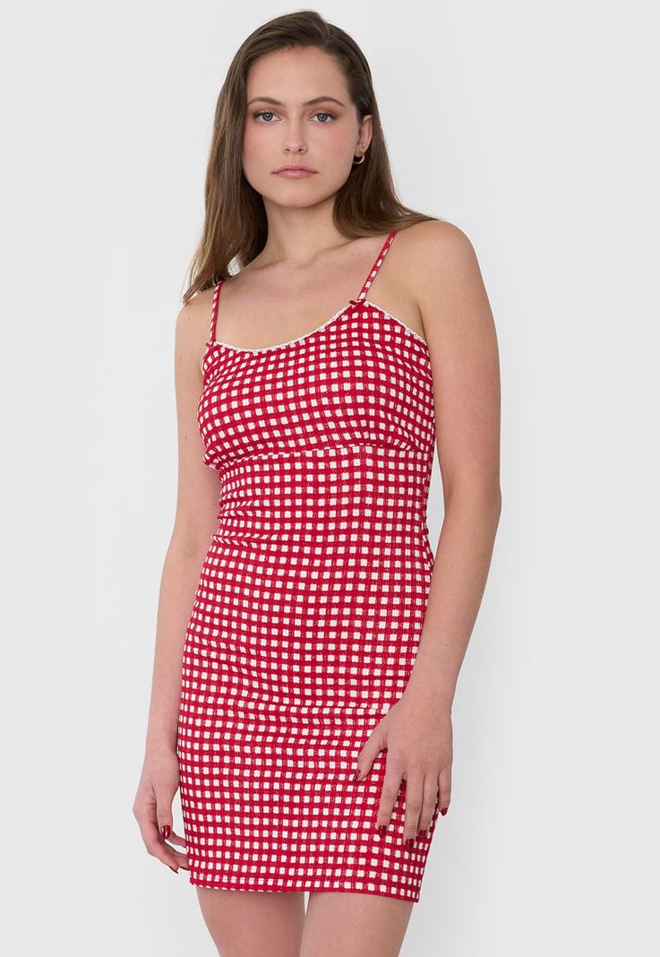 Vestido Mujer Pabilos Vichy Rojo Corona-0