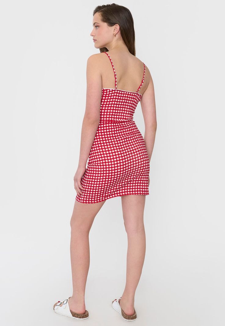 Vestido Mujer Pabilos Vichy Rojo Corona-1