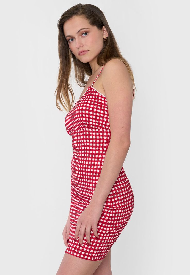 Vestido Mujer Pabilos Vichy Rojo Corona-2