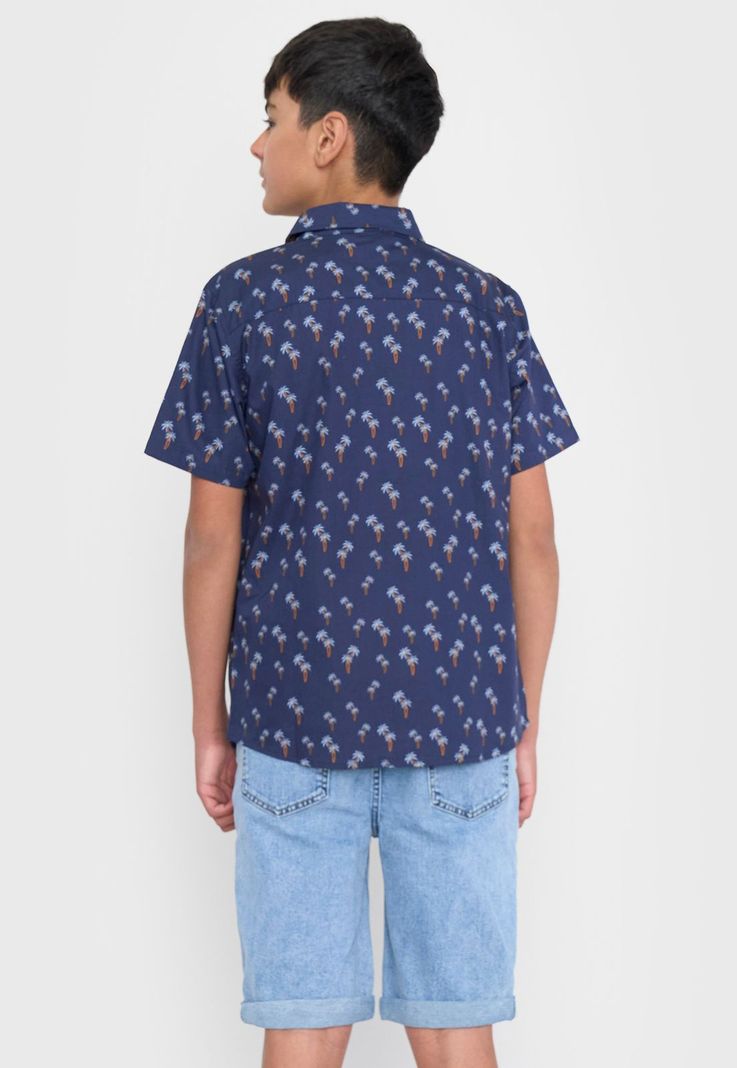 Camisa Niño Teen Fullprint Azul Corona-1