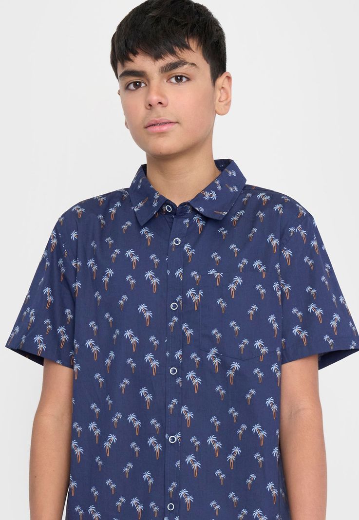 Camisa Niño Teen Fullprint Azul Corona-2