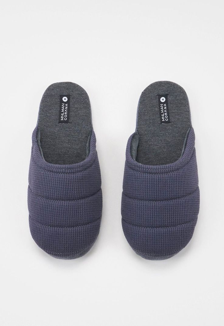 Pantufla Hombre Poliéster Negro Corona-2