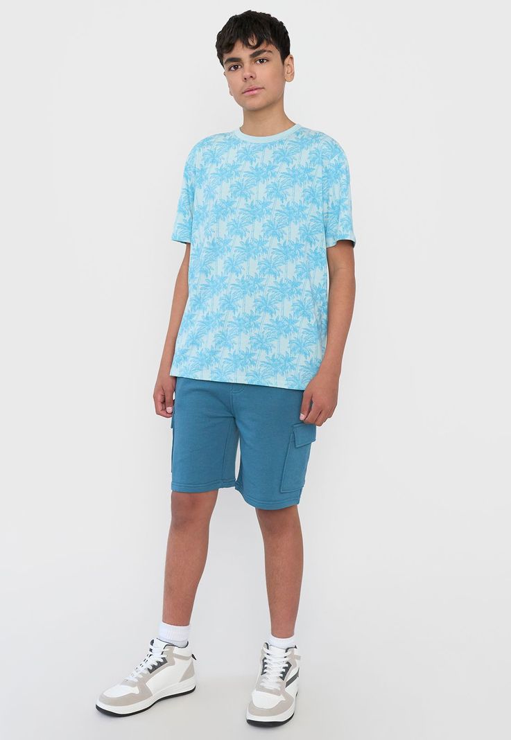 Short Niño Teen Punto Cargo Turquesa Corona-0