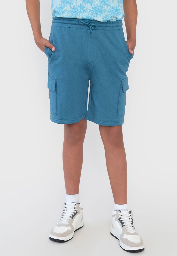 Short Niño Teen Punto Cargo Turquesa Corona-1