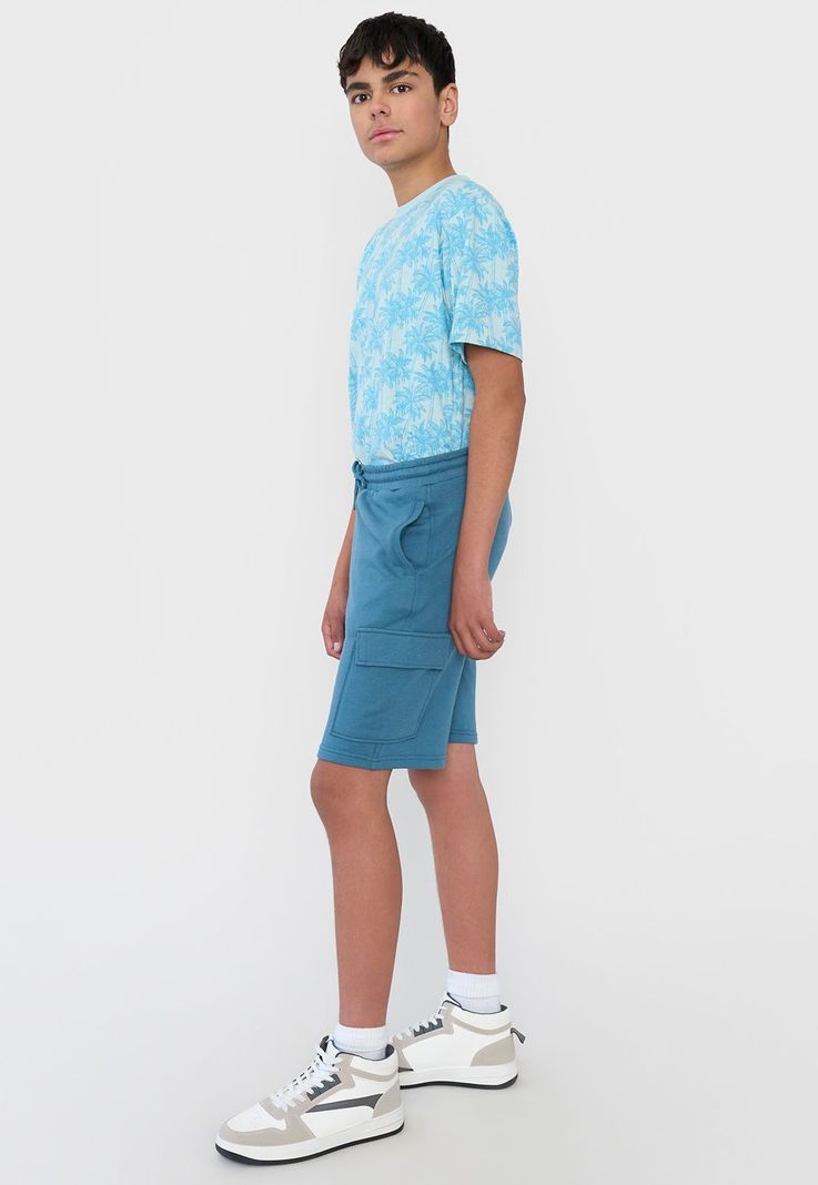 Short Niño Teen Punto Cargo Turquesa Corona-3