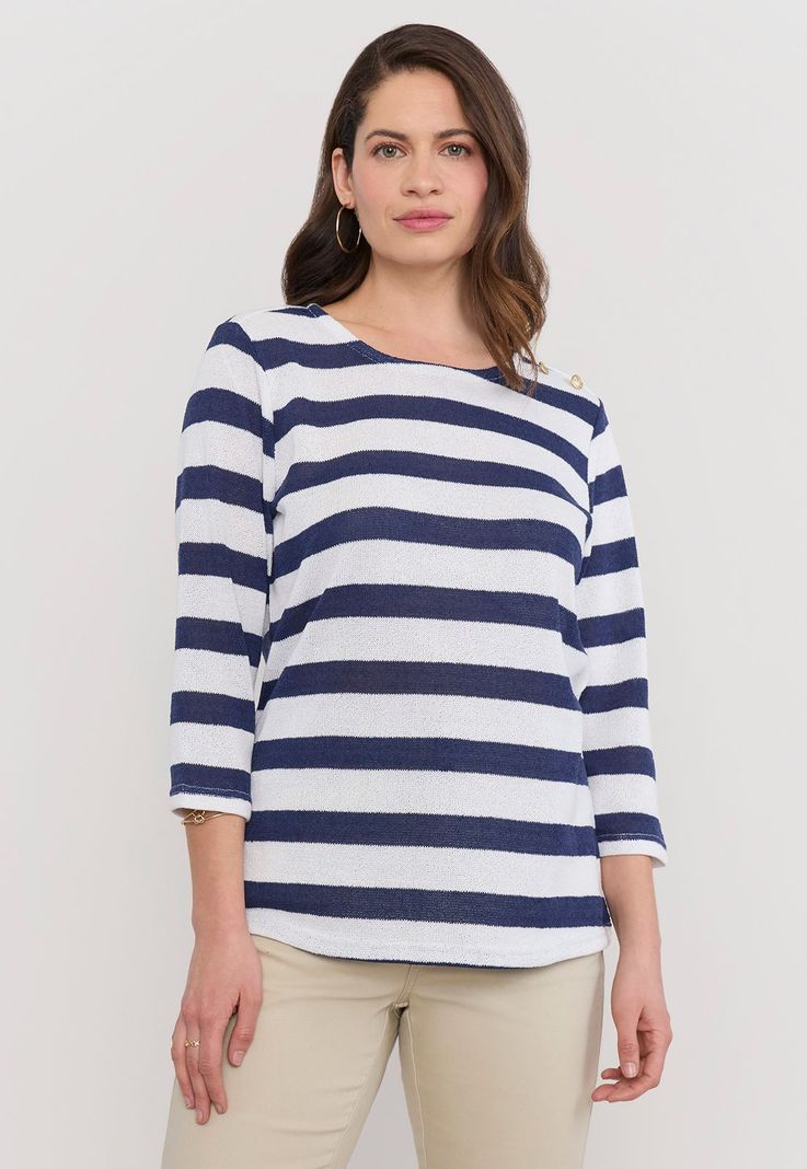 Sweater Mujer Cerrado Botones Ecru Corona-0