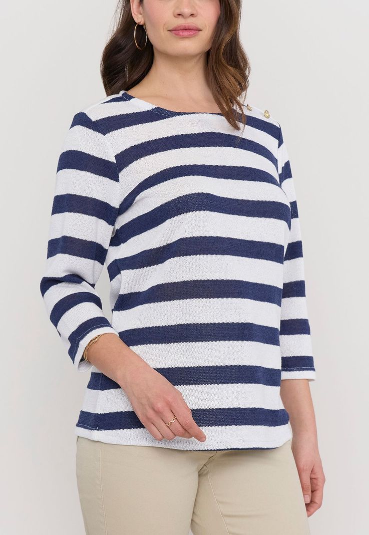 Sweater Mujer Cerrado Botones Ecru Corona-2