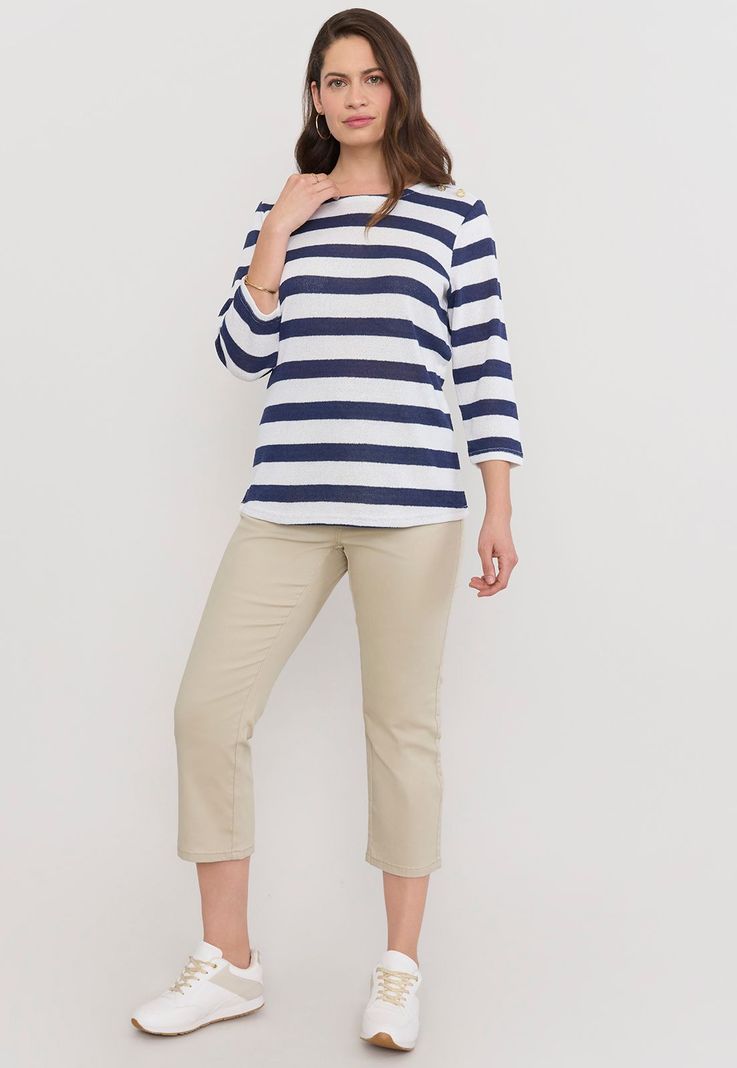Sweater Mujer Cerrado Botones Ecru Corona-3