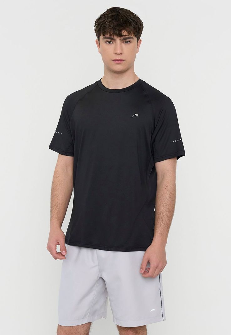 Polera Hombre Deportiva R-Neck Negro Corona-0