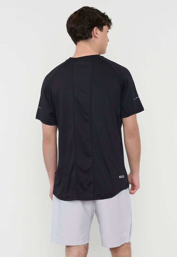 Polera Hombre Deportiva R-Neck Negro Corona-1
