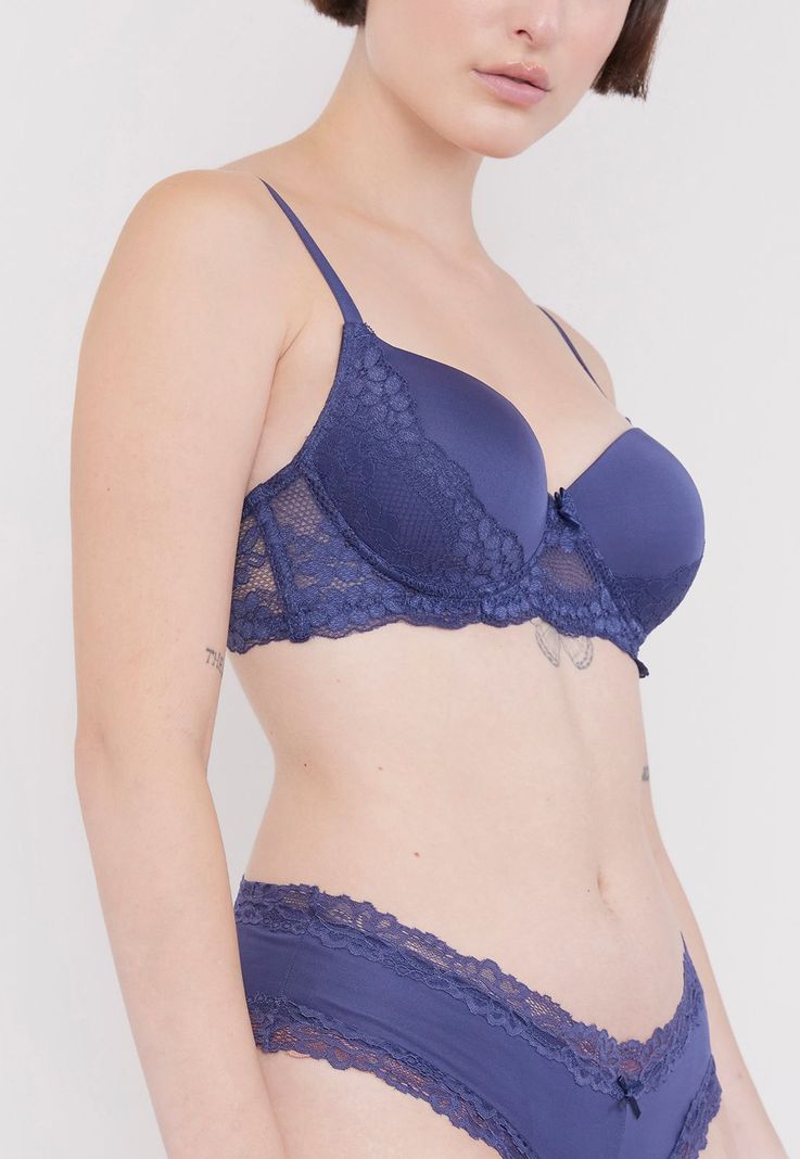 Sostén Mujer Copa B Push Up  Azul Corona-2