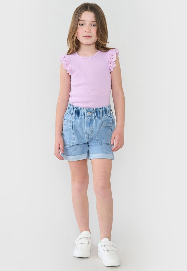 Short Niña Kids Core Azul Claro Corona-0