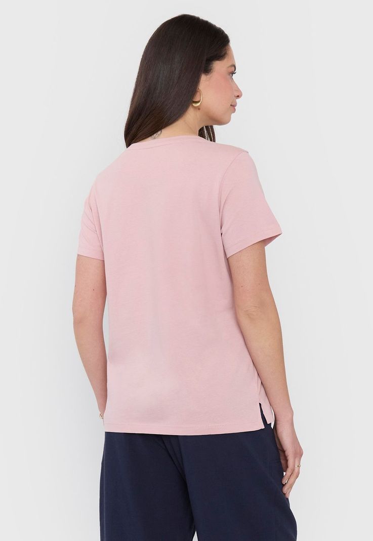 Polera Mujer Manga Corta Print Rosado Corona-1
