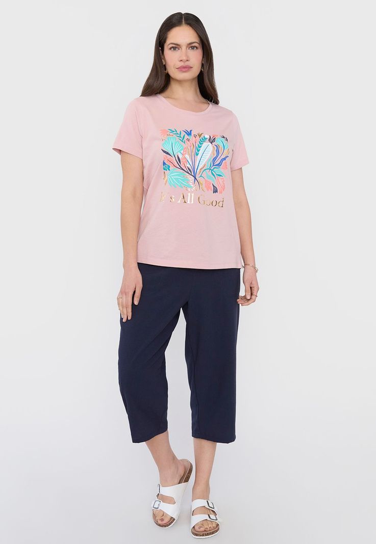 Polera Mujer Manga Corta Print Rosado Corona-3