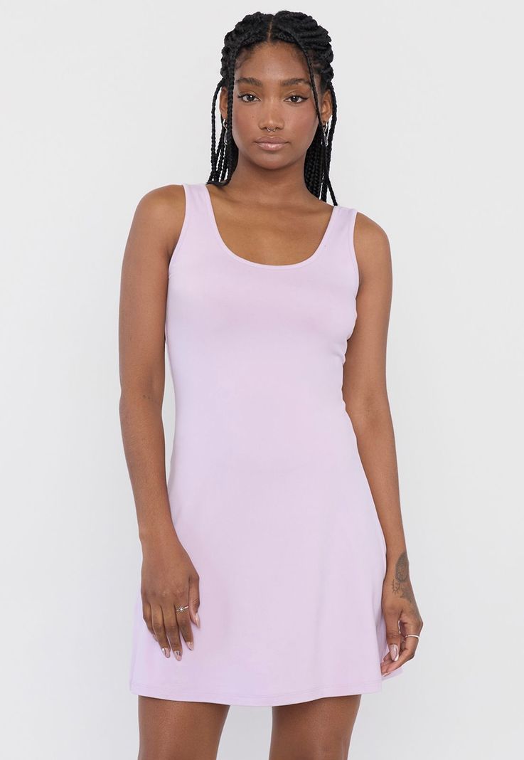 Vestido Mujer Corto Pabilo Ancho Lila Corona-0