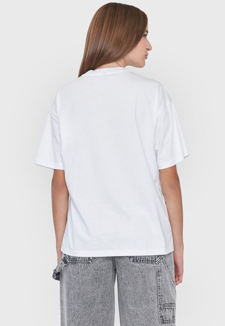 Polera Mujer Blanco Oversize Corona-1