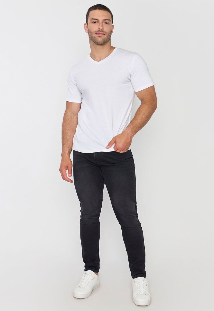 Jeans Hombre Skinny Negro Corona-0