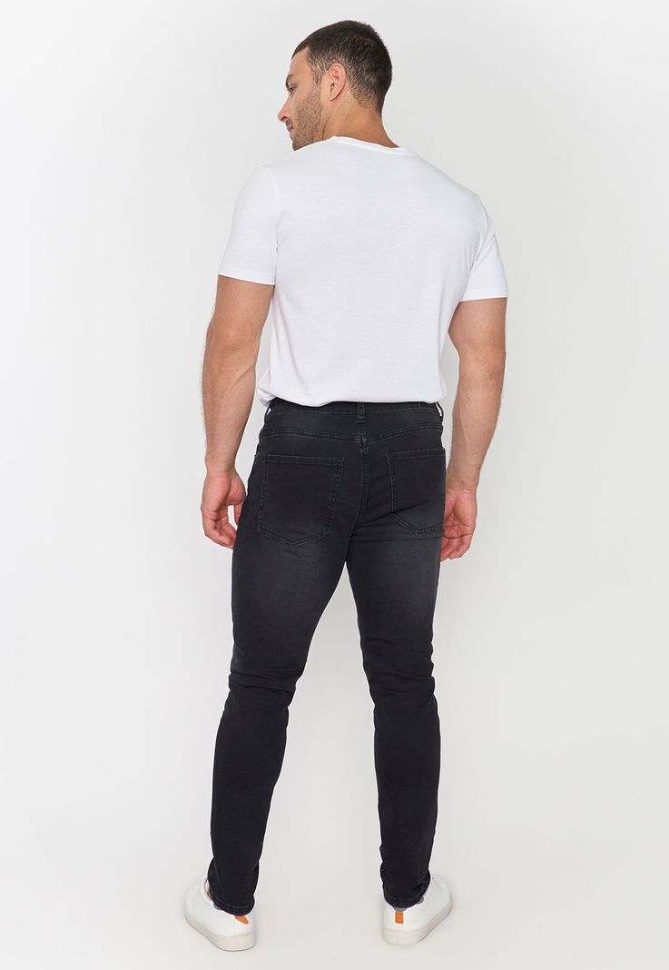 Jeans Hombre Skinny Negro Corona-2