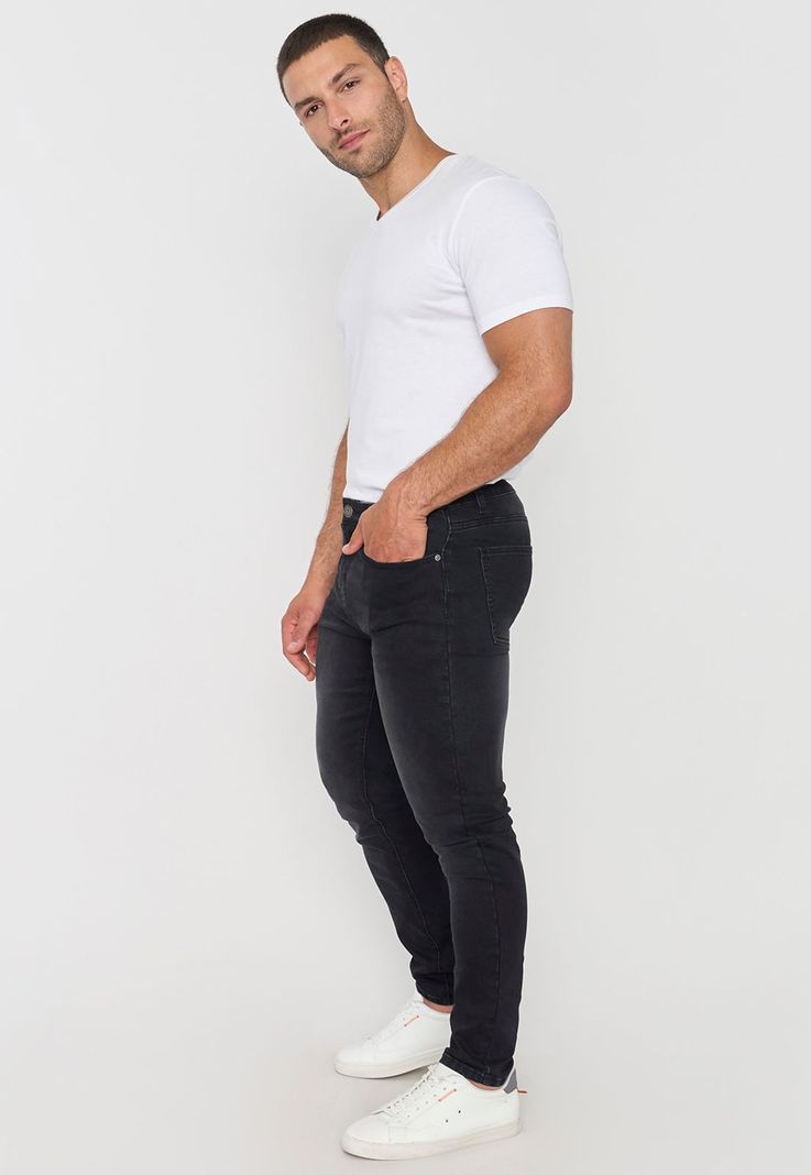 Jeans Hombre Skinny Negro Corona-3