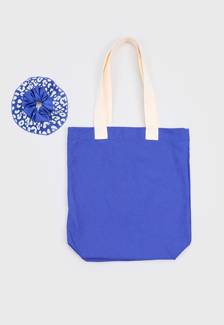 Tote Bag + Scrunchie Mujer Azul Corona-1